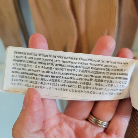 Abercrombie & Fitch Tan Knit Long Sleeve Midi Dress - Picture 7 of 7